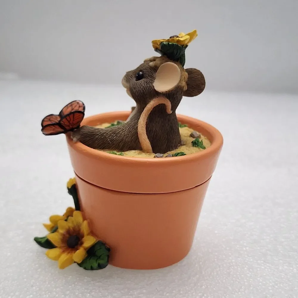 Charming Tails Fitz and‎ Floyd Flower Pot Surprise 88/112 Figurine